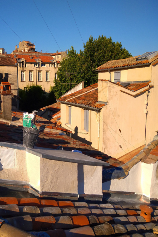 Dmontage de chemine et reprise de solin sur cordes   