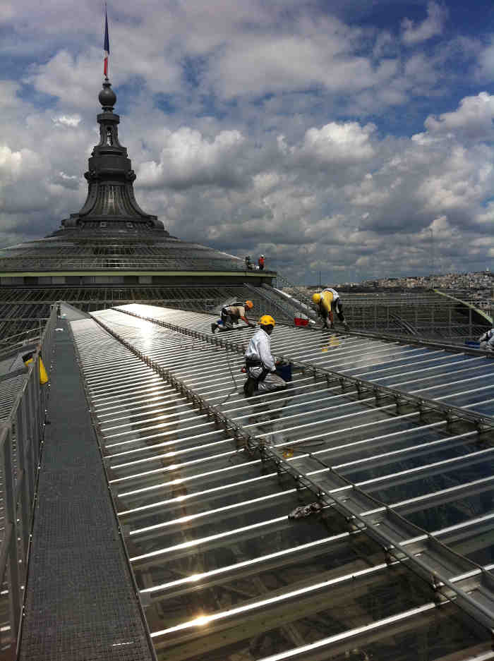 Nettoyage en hauteur de la verrière du Grand Palais