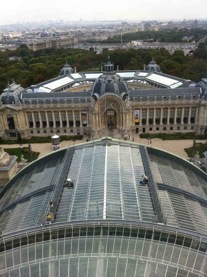 Nettoyage en hauteur de la verrière du Grand Palais